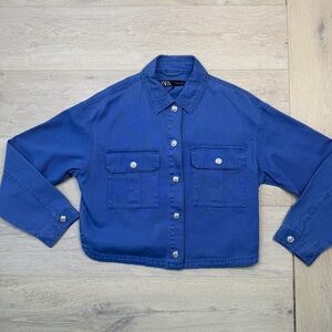 Zara Royal Blue Collared Jacket